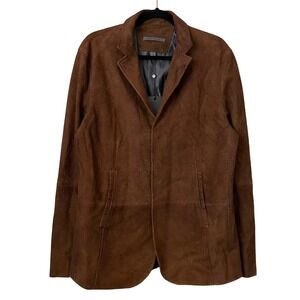 John Varvatos Jacket Mens Size 50 Copper Brown Hook and Bar Sheep Suede Slim NEW